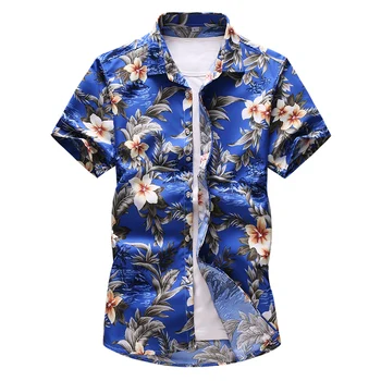 Plus Size 5XL 6XL 7XL Vyrų Gėlių Marškinėliai 2020 Metų Vasaros Naujo Stiliaus Mados Atsitiktinis Trumpas Rankovėmis Havajų Marškinėliai Vyras Prekės Rūbai