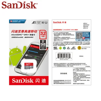 Originalios Sandisk Micro SD Kortelės A1 U1 Class10 TF kortelė 16GB 32GB 64GB 128GB 100Mb/s Atminties Korteles Samrtphone ir Tablet PC