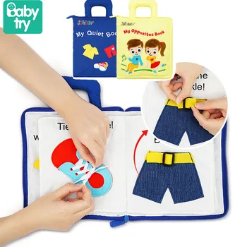 Kūdikių Montessori Žaislai 0 12 24 36 Mėnesių 3D Minkšta Šluoste, Knygų Vaikams Priešingybės Ramioje Knygos Berniukas, Mergaitė, Gimtadienio, Kalėdų Dovana