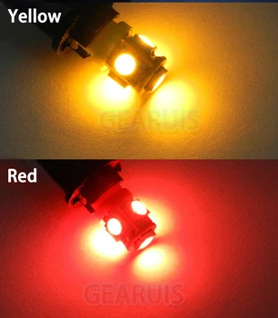 10vnt/daug AC 6 V E10 Įsukite lemputę 5 SMD 5050 LED 5smd 5led Prietaisai, Įspėjamojo signalo lemputė balta Raudona Mėlyna Geltona Žalia 6.3 V