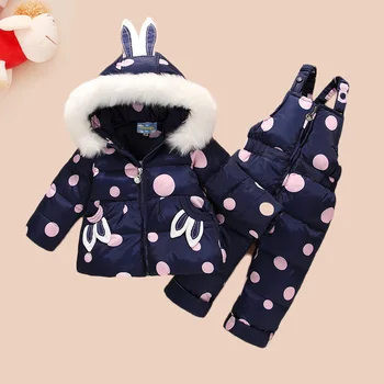 Moterų kūdikis 0-3 metų amžiaus gali atidaryti kūdikių žemyn striukė-dviejų dalių kostiumėlį 2018 naujas žiemos sutirštės trumpas modelis