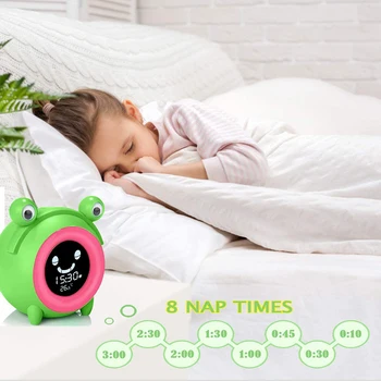 Vaikai Vaikai Miega Mokymo LED Naktį, Šviesos, Temperatūros Ekranas Žadintuvas Animacinių filmų Elektroninis laikrodis smart miego žadintuvas