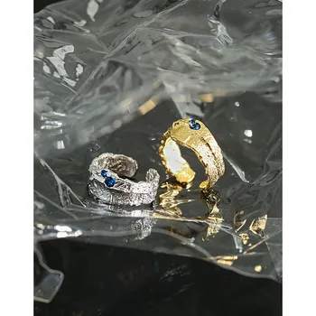 Kinel 925 Sterlingas Sidabro Nereguliarus Minimalistinio CZ Žiedai Moterims Reguliuojamas Atidaryti Papuošalų Japonijos korėjiečių Stiliaus Šalis, Dovanos