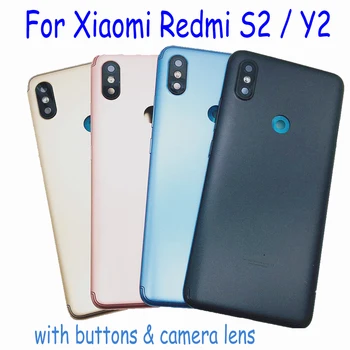 Originalą Xiaomi Redmi S2, Y2 6 PRO 5 Pastaba plus Note6 Atgal Baterijos dangtelis, Korpuso Dangčio Atveju Su mygtukai ir Kameros Stiklo Lęšis