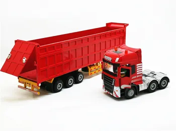 1: 50 Inžinerijos Container Truck Modelis Lydinio puspriekabės, savivartis Metalo Krovinių Logistika, Automobilių Žaislai