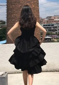 Hepburn maža juoda suknelė 2020 m. pavasario šviesą prancūzijos sexy juosmens black super pasakų suknelė dirželio ilgio moterų vasarą