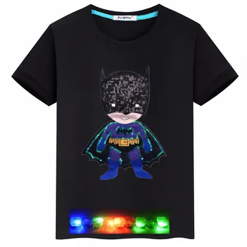 Animacinių filmų Betmenas šviesos ir vaikų drabužiai berniukas medvilnės trumparankoviai marškinėliai vasarą naujiems karšto pardavimo didmeninės