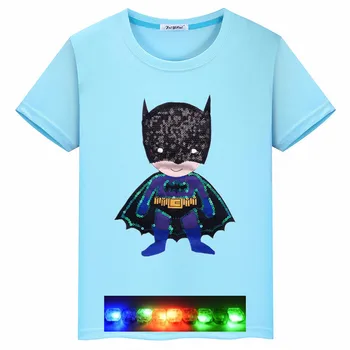 Animacinių filmų Betmenas šviesos ir vaikų drabužiai berniukas medvilnės trumparankoviai marškinėliai vasarą naujiems karšto pardavimo didmeninės
