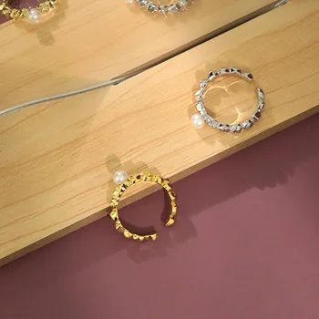 S'STEEL Gėlavandenių Perlų Žiedai 925 Sterlingas Sidabro Moterų korėjos Minimalistinio Netaisyklingos Apvalios Žiedo Anillos Mujer Plata Papuošalai