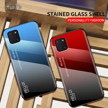XUANYAO Telefono Dėklai Galaxy A81 Atveju Stiklo Atgal Padengti Coque 