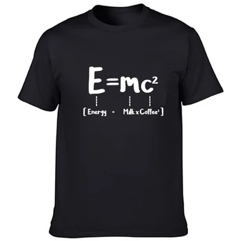 Juokinga Matematikos Energijos Lygių Pieno Pridėti Square Kavos Reliatyvumo Teorija Atsitiktinis Marškinėlius trumpomis Rankovėmis Vyrai T-shirt Mados Cool Marškinėliai