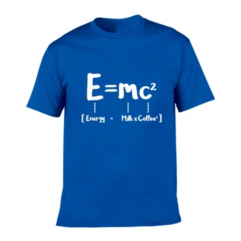 Juokinga Matematikos Energijos Lygių Pieno Pridėti Square Kavos Reliatyvumo Teorija Atsitiktinis Marškinėlius trumpomis Rankovėmis Vyrai T-shirt Mados Cool Marškinėliai