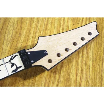 Disado 24Frets atvirkštinio headstock klevas Elektrinės Gitaros Kaklo klevas fingerboard apdaila juoda medis gyvenime, Gitaros priedai, dalys