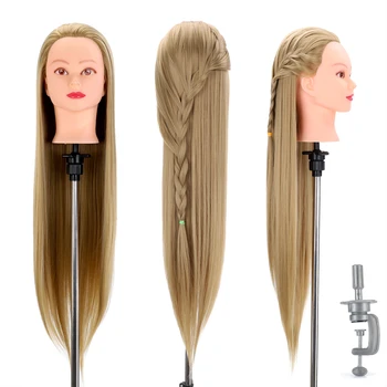 NEVERLAND 30Inch Manekeno Galva su Plaukais 75cm Galvos Lėlės Sintetinių Manekenas Šukuosenų Modeliavimo Mokymo Galvos Šukuosena
