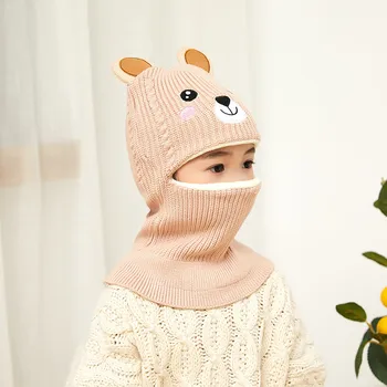Vaikams Žiemos Skrybėlę Kūdikis Berniukas Mergaičių Animacinių Trikotažo Beanie Vilnos Kaklo Šilčiau Šunų Ausis Kepurė Balaclava skirta Vaikams Slidinėjimo Maskcute 2020 m.
