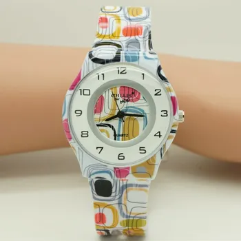 Willis Mini Animaciją Moterų Laikrodžiai Spalvinga Mados Moteriški Laikrodžiai Spalvinga Apvalus Ciferblatas Laikrodis-Ultra plonas Plastiko Juostos