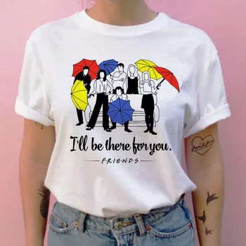 Draugas tv šou moterų marškinėliai harajuku animacinių filmų grunge streetwear marškinėlius vasaros femme drabužius t-shirt Spausdinimas topai marškinėliai