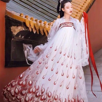 Retro Kinijos Liaudies Šokių Drabužių Nustatyti Tang Dinastijos Princesė Cosplay Etape Dėvėti Azijos Tradicinių Moterų Hanfu Kostiumas Pasakų Suknelė