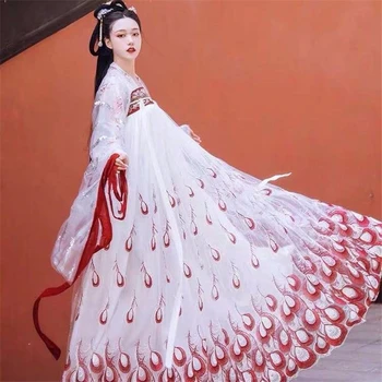 Retro Kinijos Liaudies Šokių Drabužių Nustatyti Tang Dinastijos Princesė Cosplay Etape Dėvėti Azijos Tradicinių Moterų Hanfu Kostiumas Pasakų Suknelė