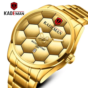 Naujas Auksinis Kvarcas Laikrodžiai vyriški Prabangūs Aukso Plieno Watchband Vandeniui Laikrodžius Vyrų Laikrodis Vyrų Mados Žiūrėti Reloj Hombre