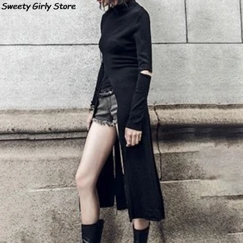 Gothic Punk Nereguliarus Suknelė Golfo Ilgomis Rankovėmis Suknelė Moterims Gatvės Suknelės Moterų Cosplay Kostiumų Rudenį Juoda Vestido 2020 M.