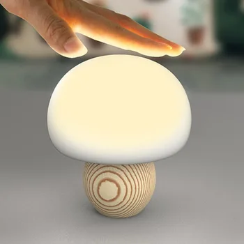 Mielas Mini LED Grybų Lempos Šviesos Magnetinis USB Naktį Žibintai Palieskite Jutiklio Atmosfera Lempa, Minkštas Kūdikio Vaikas Miega, Naktiniai staleliai, Lempa