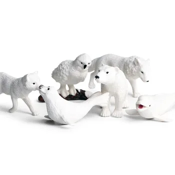 Vaikų Mini Modeliavimo Gyvūnų Modelio, Mini Kieta Balta Banginis, Lokių, Ruonių, Poliarinės Lapės, Sniego Pelėda, Jūrų Gyvūnų Žaislo Modelis
