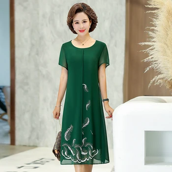 Šifono suknelė moteriška vasaros naują spausdinimo Prarasti trumpas rankovėmis suknelė, dydį, XL-5XL aukštos kokybės elegantiškas ir patogus vestidos