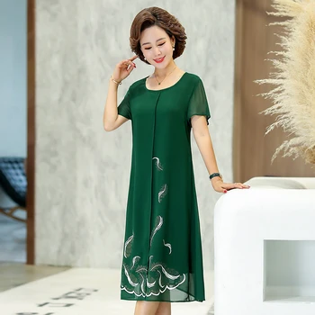 Šifono suknelė moteriška vasaros naują spausdinimo Prarasti trumpas rankovėmis suknelė, dydį, XL-5XL aukštos kokybės elegantiškas ir patogus vestidos