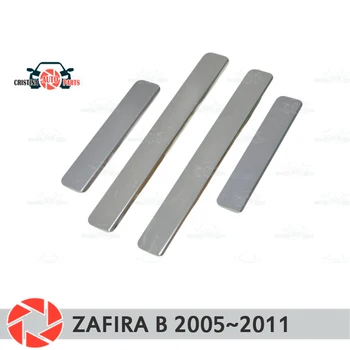Durų slenksčių Opel Zafira B 2005~2011 žingsnis plokštė vidinės apdailos reikmenys apsaugos nusitrinti automobilių stiliaus apdaila be raidės