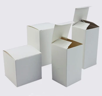 50 vienetų Tuščias baltas popieriaus pakuotė perdirbama, kraft popierius dovanų dėžutėje rankų darbo muilo pakavimo kartono pakuotės kartoninė dėžutė