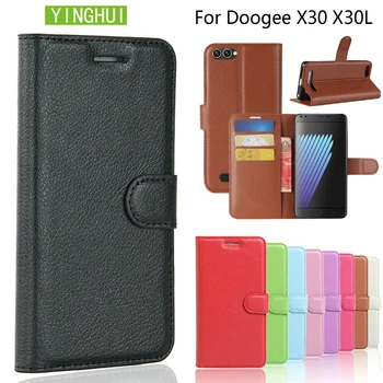 Už Doogee X20 X20L Padengti Aukštos Kokybės Odos Flip Case For Doogee X30 Padengti Piniginės Telefono dėklas Krepšys Doogee X30L padengti atveju