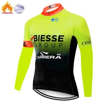 2020 komanda BIESSE dviračių jersey ilgomis rankovėmis Žiemą Šilumos Vilnos abbigliamento bici da corsa uomo vyrų jersey ciclismo hombre