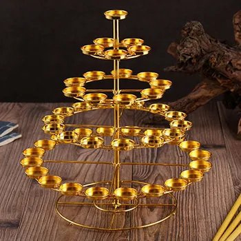 Metalo Apdailos Stovi Lotus Žvakių Laikiklis Aukso Žvakidė Sienų Ornamentai Indijos Žvakių Laikikliai Retro selerių GG50zt