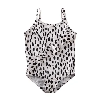 Vaikams Baby Girl 1T-6T Leopardas Spausdinti vientisas maudymosi Kostiumėliai maudymosi kostiumėlį, Maudymosi Kostiumą