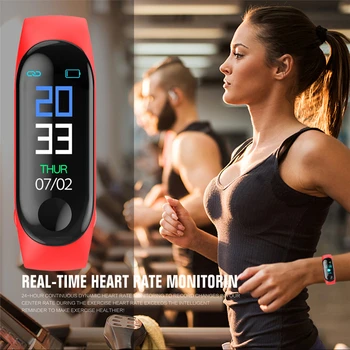 M3 Skaitmeninės Juostos Fitness Tracker Smart Apyrankę Širdies Ritmo Monitorius Laikrodžiai Vandeniui Sporto Apyrankė Vyrams, Moterims, Smart Žiūrėti