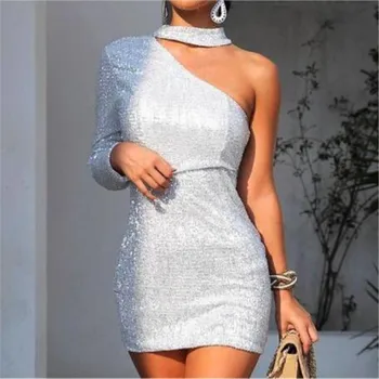 Bodycon Tvarstis Suknelė Moterims Vestidos Verano 2021 M. Vasarą, Seksualus, Elegantiškas Balta Juoda Geltona Vienos Pečių Mini Įžymybė Šalis Suknelė