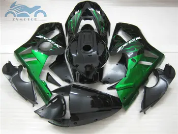 Nemokamai Individualų lauktuvės rinkiniai ABS plastiko purvasargiai rinkinys 2000 2001 ZX 12R zx12r 00 01 02 03 04 05 žalia liepsna motociklų dalys