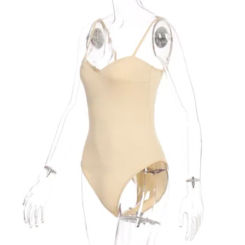 NewAsia Pagrindinio Seksualus Bodysuit Kietas Backless Bodycon Spgahetti Dirželis Bodysuits Moterų Berankovis Playsuit Viršuje Moters Kūno Kostiumas 2020 M.