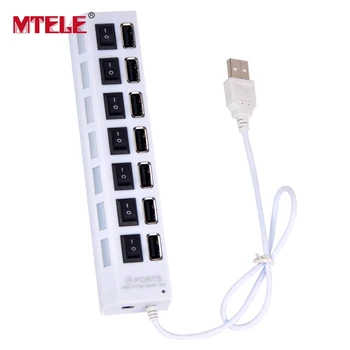 MTELE Aukštos Kokybės 7 USB Lizdai Mažas Splitter Jungiklį, Ir, Baterija, Dėžutė Su Usb LED Šviesos Up Kit Pastato Modelis