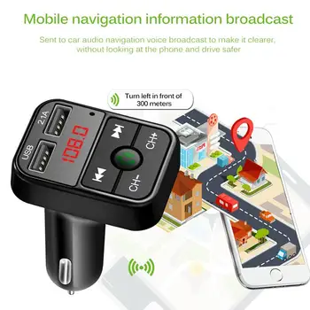 Bluetooth FM Siųstuvas Car MP3 Garso Muzikos Grotuvas Dual USB Radijo Moduliatorius automobilinės laisvų Rankų įranga Su 5V 2.1 USB Įkroviklis