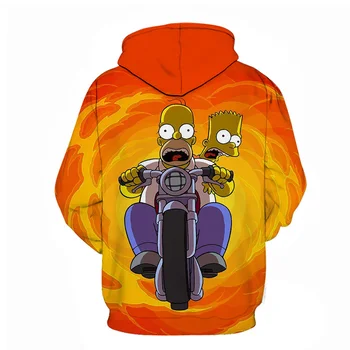 Simpson hoodie 3D Spausdinimo Palaidinukė Hoodies Vaikams Dėvėti Hip-Hop Juokinga Rudenį Streetwear Hoodies Palaidinukė Drabužius Megztinis