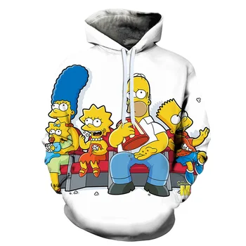 Simpson hoodie 3D Spausdinimo Palaidinukė Hoodies Vaikams Dėvėti Hip-Hop Juokinga Rudenį Streetwear Hoodies Palaidinukė Drabužius Megztinis