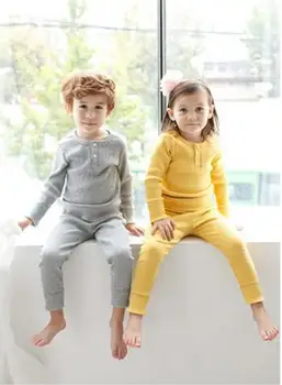 Rudenį Aukštos kokybės 2020 m. vaikų drabužių nustatyti mergina, vaikai naktį pajama berniukų pižama tiktų žalia / rožinė / geltona / balta 5 spalvų