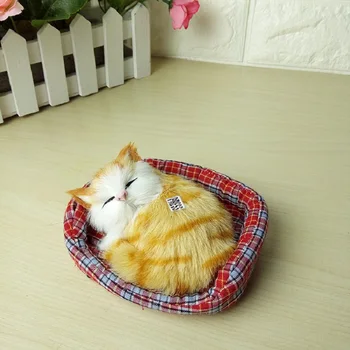 Karšto parduoti mielas realiame gyvenime miego Katės pliušiniai žaislai cute kačių, lėlės gali miau Vaikų dienos dovana Gimtadienio proga