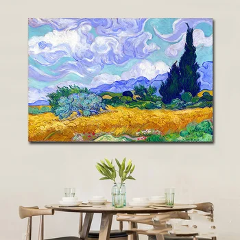 Si Di Ke Van Gogh Abstrakčių Gėlių Kraštovaizdžio Drobės Plakatas Klasikinis Sienos Menas Spausdinti Dekoratyvinis Nuotrauką Šiuolaikinio Gyvenimo Kambario Dekoro
