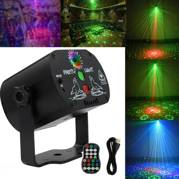 Disco Šviesos, DJ, LED Scenos Šviesos Lazerio Projektorius Lempos USB Įkrovimo Šokių Etape Šalis, Žibintai, Vestuvių, Gimtadienio DJ Šviesos