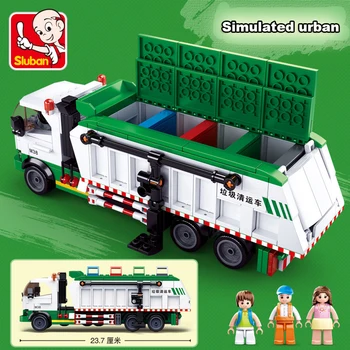 Miesto Šiukšlių Klasifikacija Sanitarijos Sunkvežimio Modelis Suderinamas Surinkti Kūrimo Bloką Plytų Rinkinys Švietimo Vaikų Žaislas Dovanos