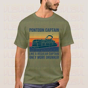 Naujausias 2020 metų Vasaros Pontonas Kapitonas Kaip įprastas Kapitonas Tik Daugiau Drunker Logotipas, Medvilnės Atsitiktinis Marškinėliai Dydis S-4XL