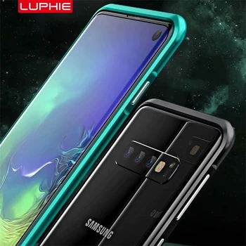 Luphie Prabanga Ultra Plonas aliuminio Bumper Case for Samsung Galaxy S10 & S10e + S10 Plus Atveju + 2 Plėvelės (1 Priekyje +1 Gale)